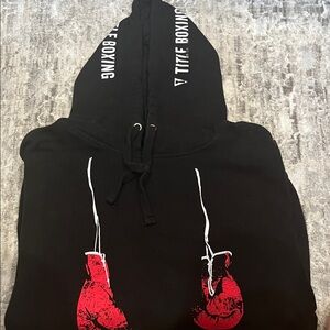 Adult Black Hoodie with Red Gloves Title Boxing Mckinney